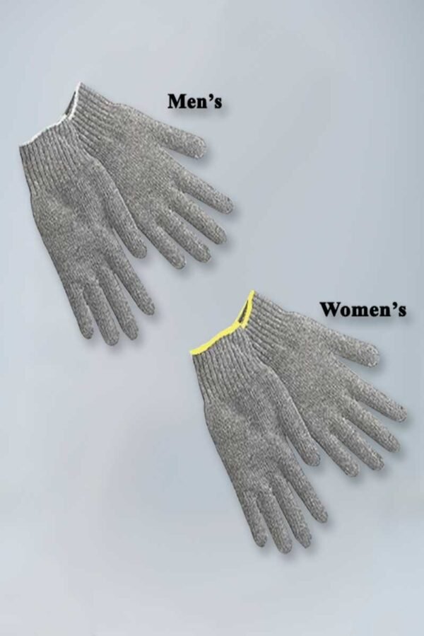 Gray Knit Cotton Work Gloves