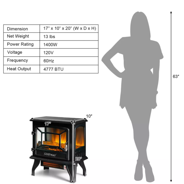 Costway 20 Electric Fireplace Heater