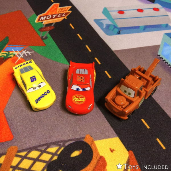 Disney Cars Game Rug with 3 Toys