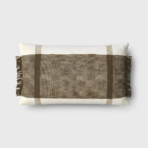 Oversized Cotton Striped Lumbar Pillow