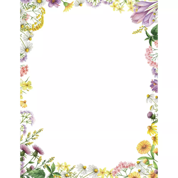 80ct Flower Meadows Letterhead White