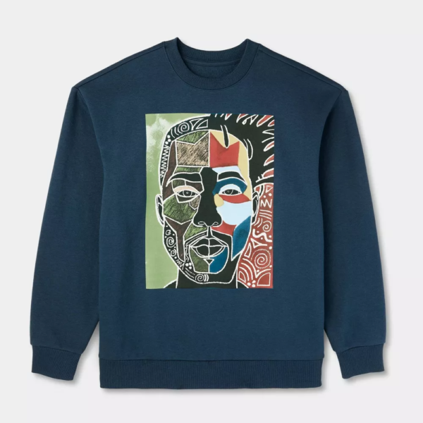 Black History Month Adult Face Sweatshirt - Blue