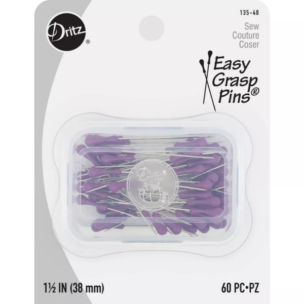 Dritz 60ct 1-1-2 Easy Grasp Pins