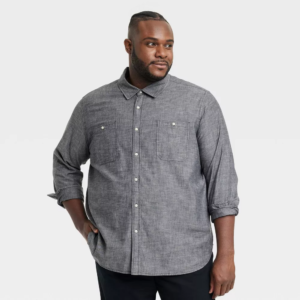 Mens Button-Down Shirt - Goodfellow Co™ Black Wash