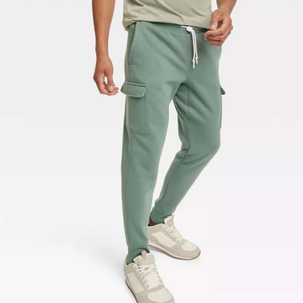 Mens Cotton Fleece Cargo Jogger Pants - All In Motion™