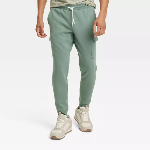 Mens Cotton Fleece Cargo Jogger Pants - All In Motion™