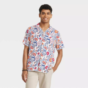 Mens Floral Print Button-Down Shirt - Goodfellow Co™