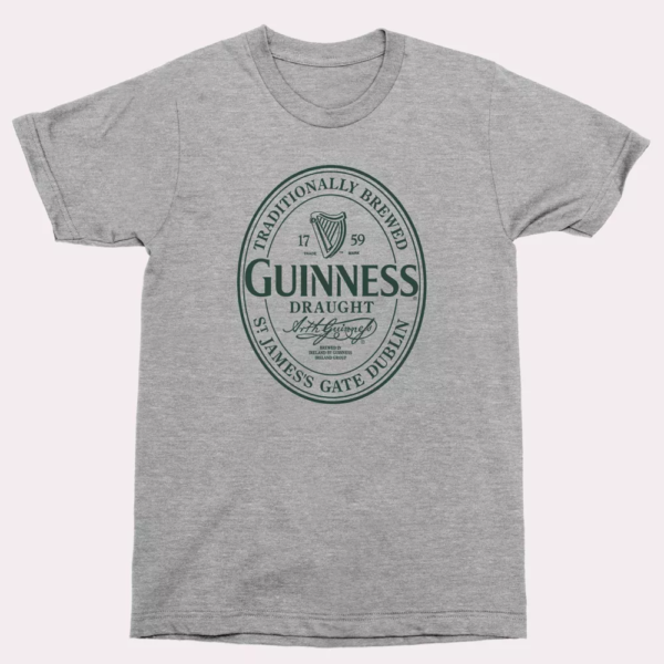 Mens Guinness Short Sleeve Graphic T-Shirt - Gray