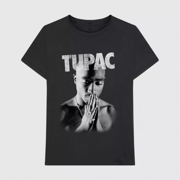 Mens Tupac Short Sleeve Graphic T-Shirt - Black