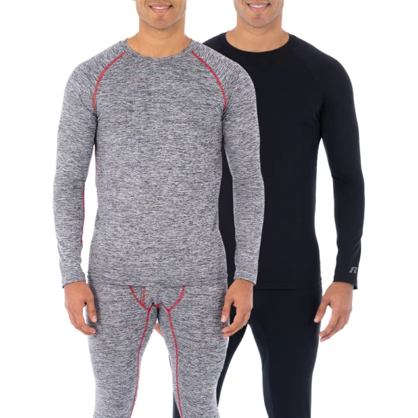 Russell Mens L2 Performance Baselayer Thermal Underwear Shirt 2 Pack Bundle