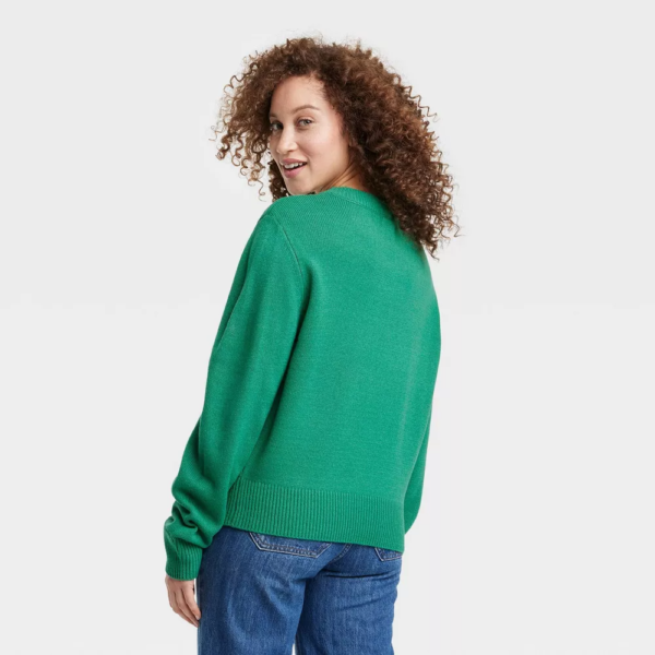 Womens Lucky Graphic Sweater - Green