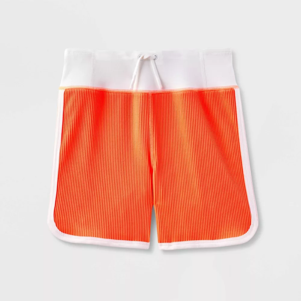 Boys Adaptive Rib Knit Swim Short - Cat Jack™ Orange