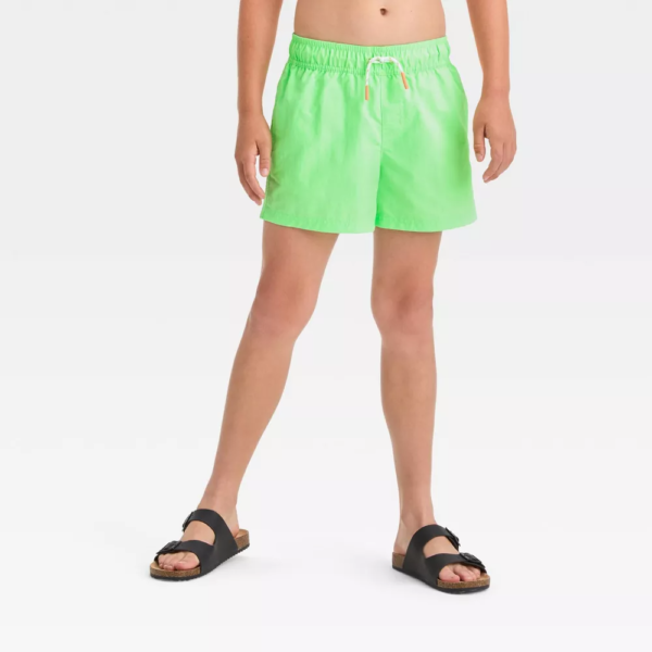 Boys Snappy Solid Swim Shorts - art class™ Green