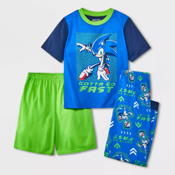 Boys Sonic the Hedgehog 3pc Pajama Set - Blue