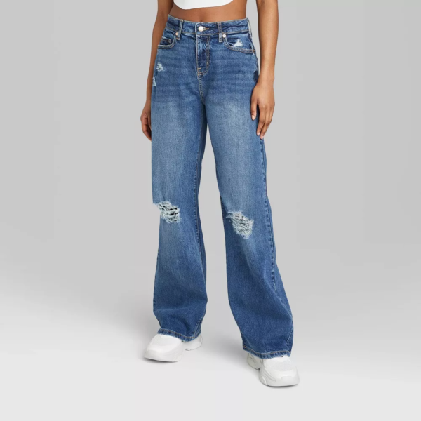 Womens High-Rise Wide Leg Baggy Jeans - Wild Fable™ Blue