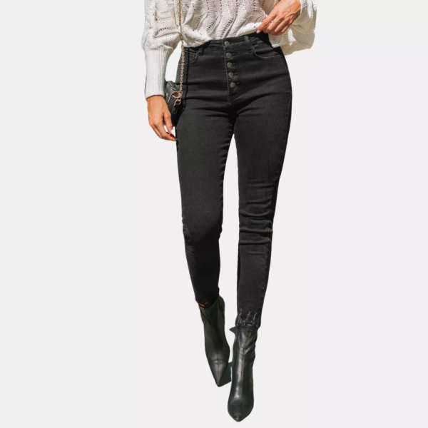 Womens Onyx Button Fly Skinny Jeans - Cupshe